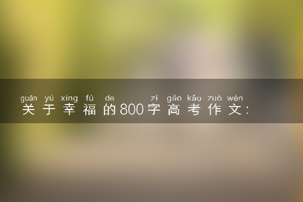 关于幸福的800字高考作文：幸福是什么