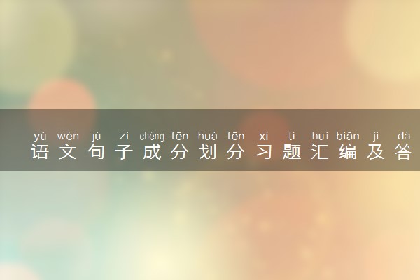 语文句子成分划分习题汇编及答案