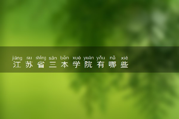 江苏省三本学院有哪些