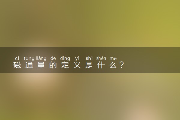 磁通量的定义是什么？