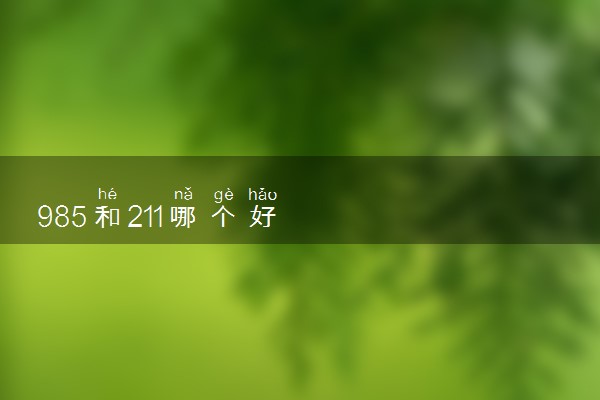 985和211哪个好