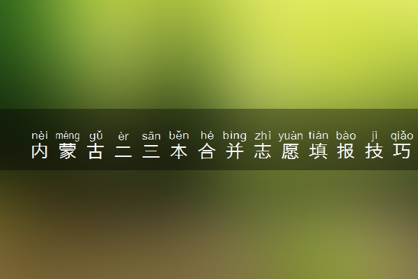 内蒙古二三本合并志愿填报技巧