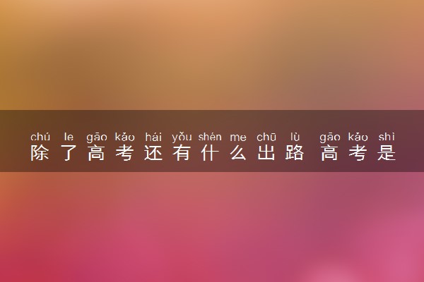 除了高考还有什么出路 高考是唯一的出路吗