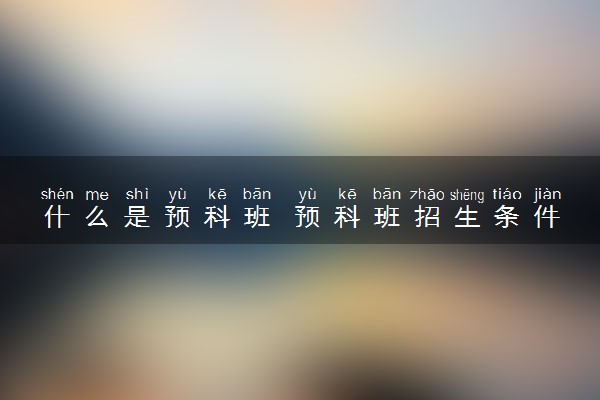 什么是预科班 预科班招生条件与要求