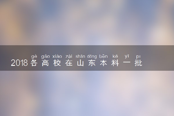 2018各高校在山东本科一批录取（投档）分数线