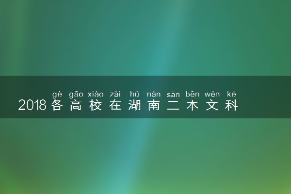 2018各高校在湖南三本文科录取（投档）分数线