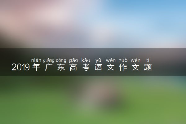 2019年广东高考语文作文题目及点评