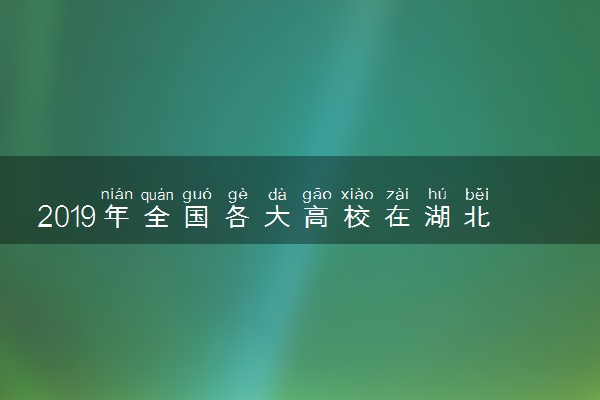 2019年全国各大高校在湖北招生计划