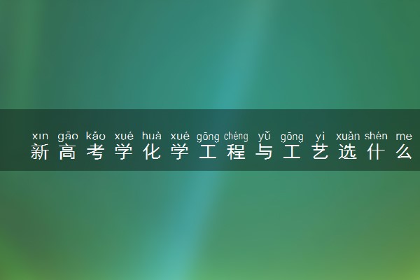 新高考学化学工程与工艺选什么科