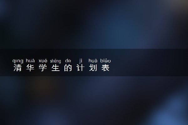 清华学生的计划表