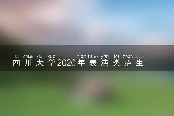 四川大学2020年表演类招生简章及计划