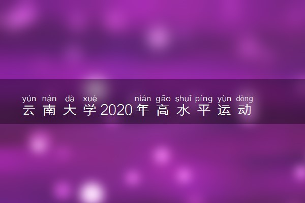 云南大学2020年高水平运动队招生简章