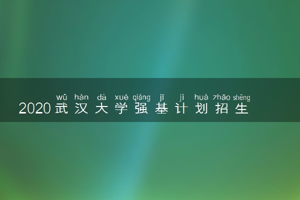 2020武汉大学强基计划招生简章及计划