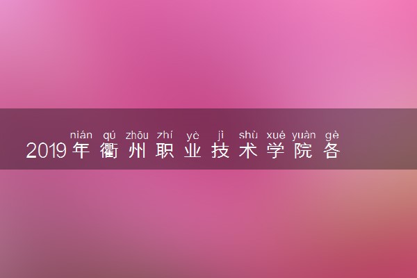 2019年衢州职业技术学院各专业录取分数线