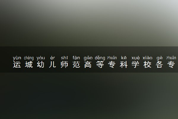 运城幼儿师范高等专科学校各专业费用一年多少钱