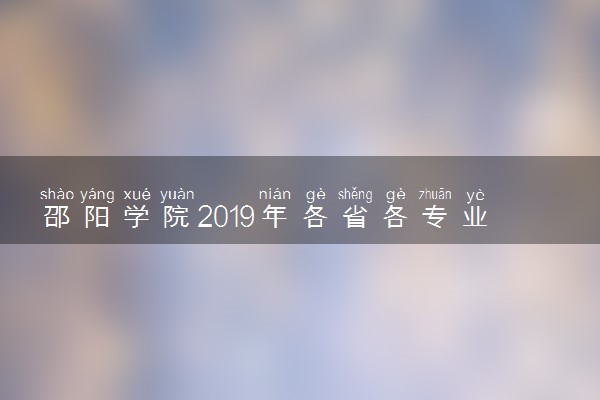 邵阳学院2019年各省各专业录取分数线