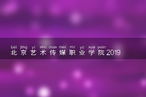北京艺术传媒职业学院2019年各省各专业录取分数线