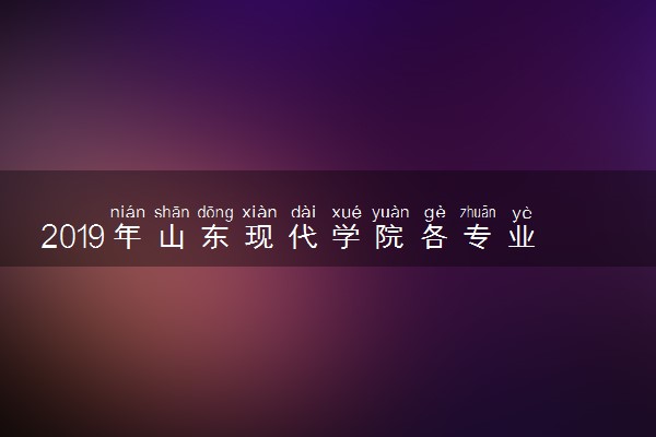 2019年山东现代学院各专业录取分数线