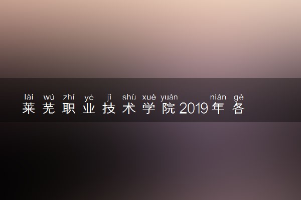 莱芜职业技术学院2019年各省各专业录取分数线