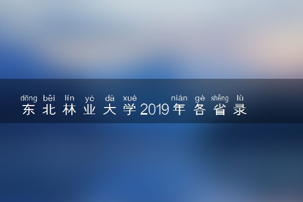 东北林业大学2019年各省录取分数线汇总