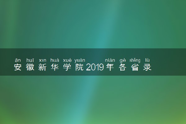 安徽新华学院2019年各省录取分数线详情