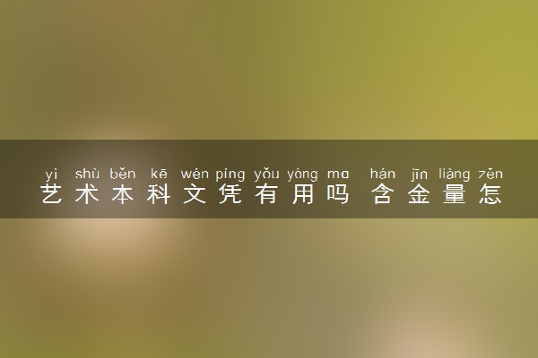 艺术本科文凭有用吗 含金量怎么样