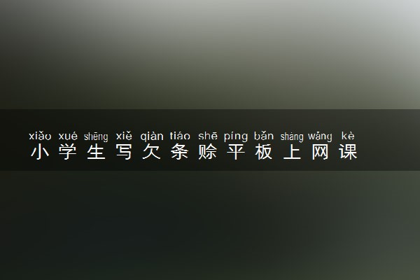 小学生写欠条赊平板上网课