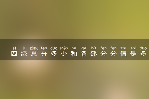 四级总分多少和各部分分值是多少