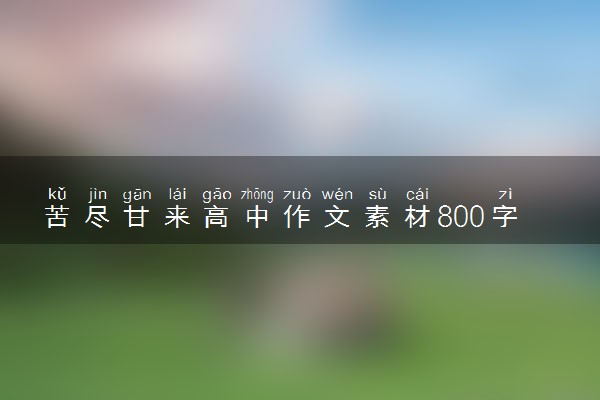 苦尽甘来高中作文素材800字