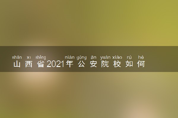 山西省2021年公安院校如何录取 投档录取原则是什么