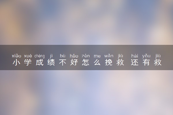 小学成绩不好怎么挽救 还有救吗