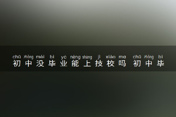 初中没毕业能上技校吗 初中毕业可以做什么