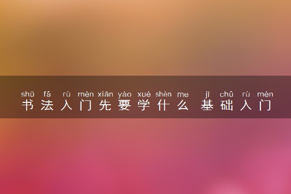 书法入门先要学什么 基础入门学什么字体