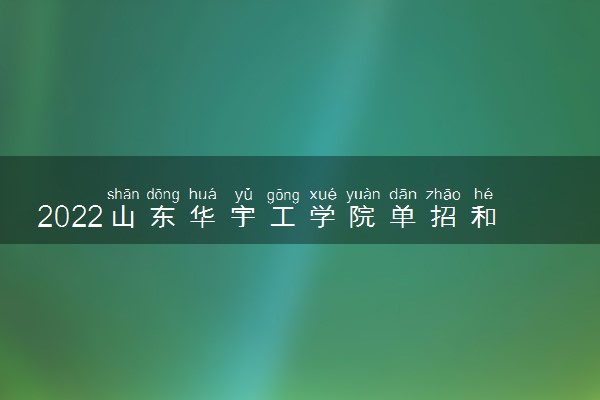 2022山东华宇工学院单招和综合评价招生专业及计划