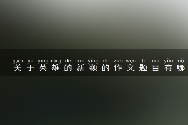关于英雄的新颖的作文题目有哪些