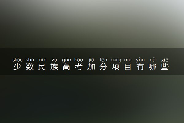 少数民族高考加分项目有哪些 如何加分