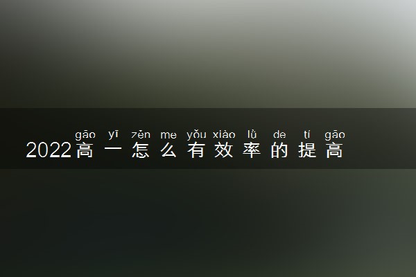 2022高一怎么有效率的提高成绩 有什么方法