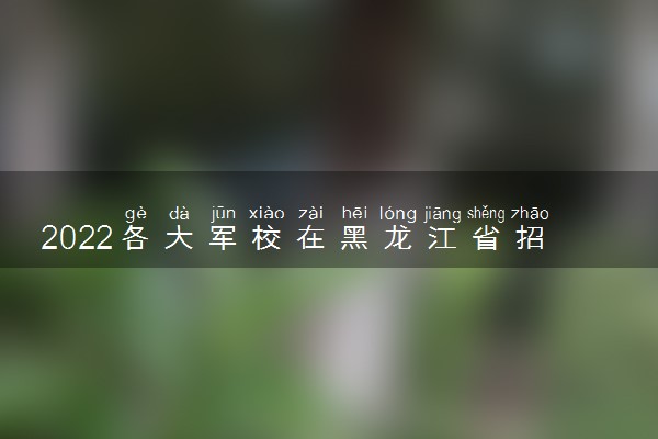 2022各大军校在黑龙江省招生计划及人数