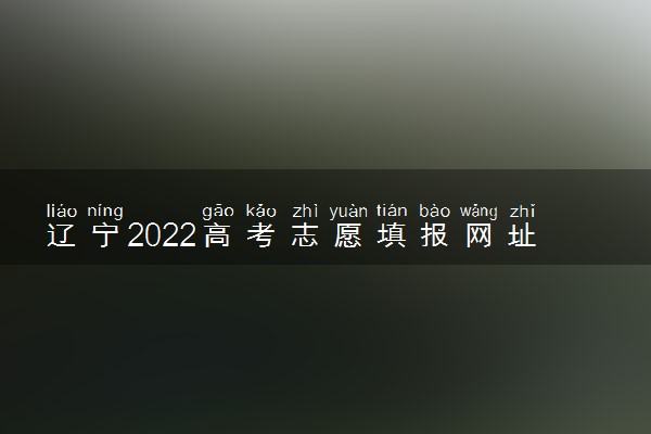 辽宁2022高考志愿填报网址入口