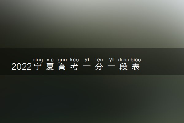 2022宁夏高考一分一段表 理科成绩排名
