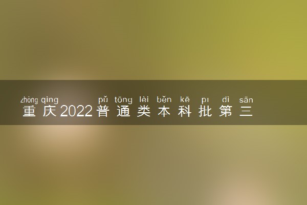 重庆2022普通类本科批第三次征集志愿招生计划（物理类）