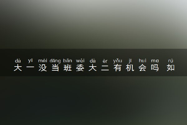 大一没当班委大二有机会吗 如何竞选