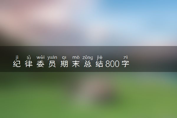 纪律委员期末总结800字