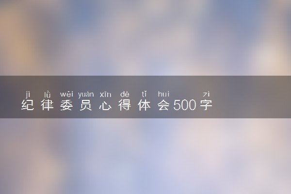 纪律委员心得体会500字