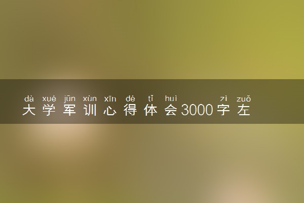 大学军训心得体会3000字左右 军训总结怎么写