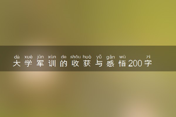 大学军训的收获与感悟200字 军训自我总结