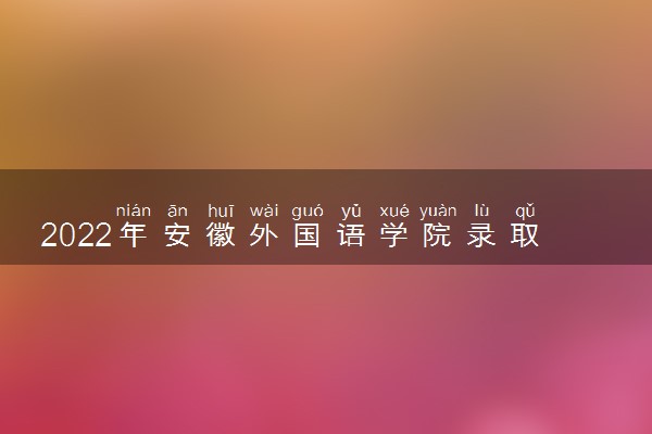 2022年安徽外国语学院录取分数线是多少 各省历年最低分数线