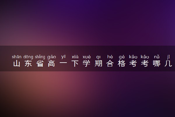 山东省高一下学期合格考考哪几科 合格考很重要吗