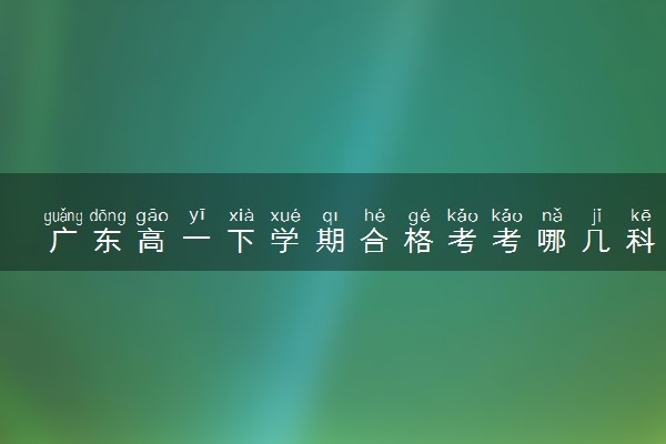 广东高一下学期合格考考哪几科 作用是什么