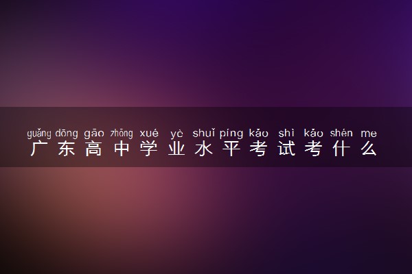 广东高中学业水平考试考什么 分数怎么算及格